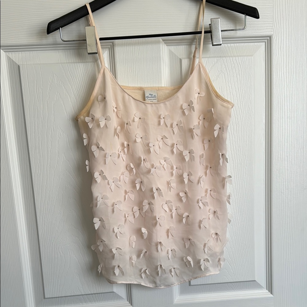 ‼️free w purchase‼️Double Lined Butterfly Appliqué Light Pink Spaghetti Strap